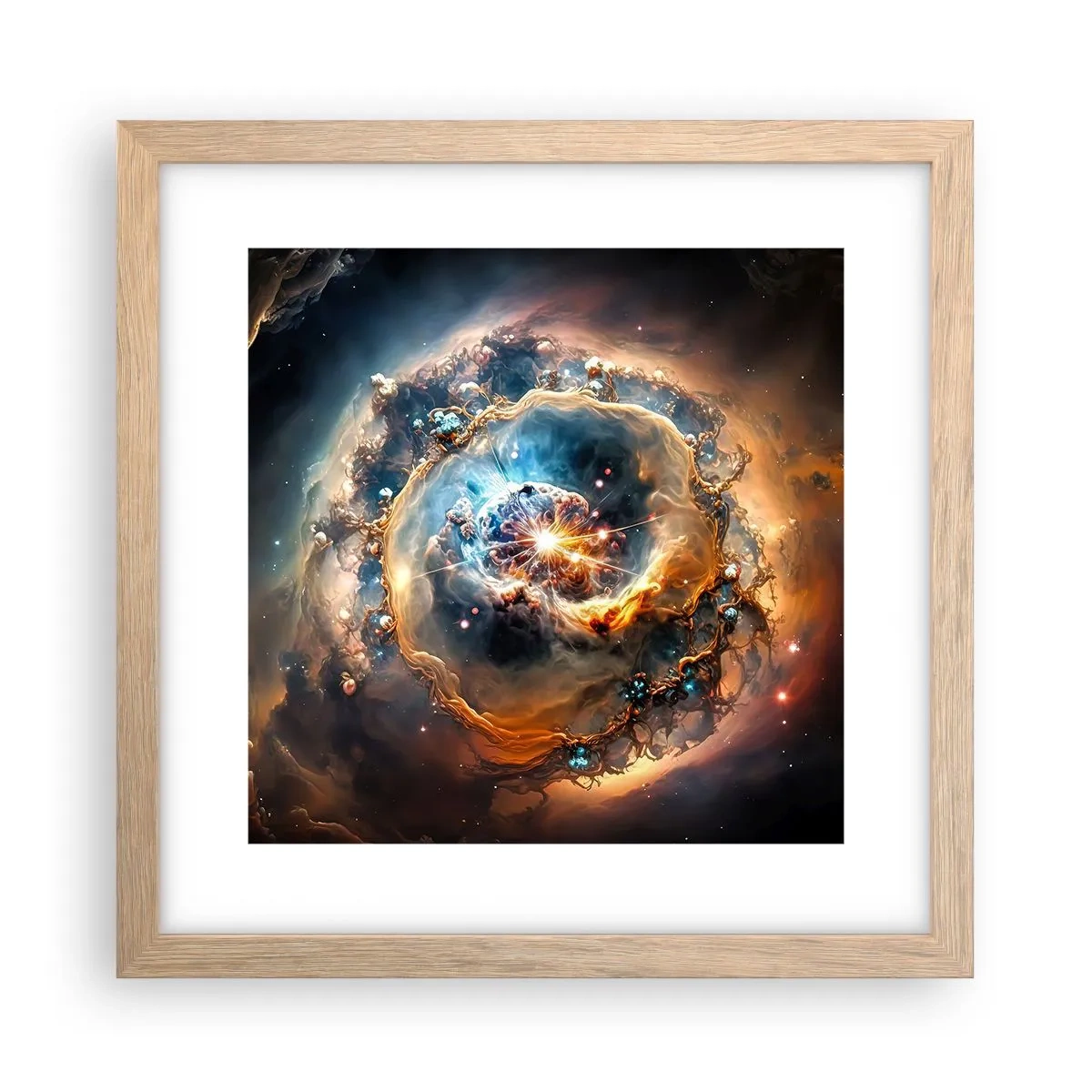 Affiche dans un chêne clair - Poster - Le début - 30x30 cm