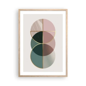 Affiche dans un chêne clair - Poster - Cercles après cercles - 50x70 cm