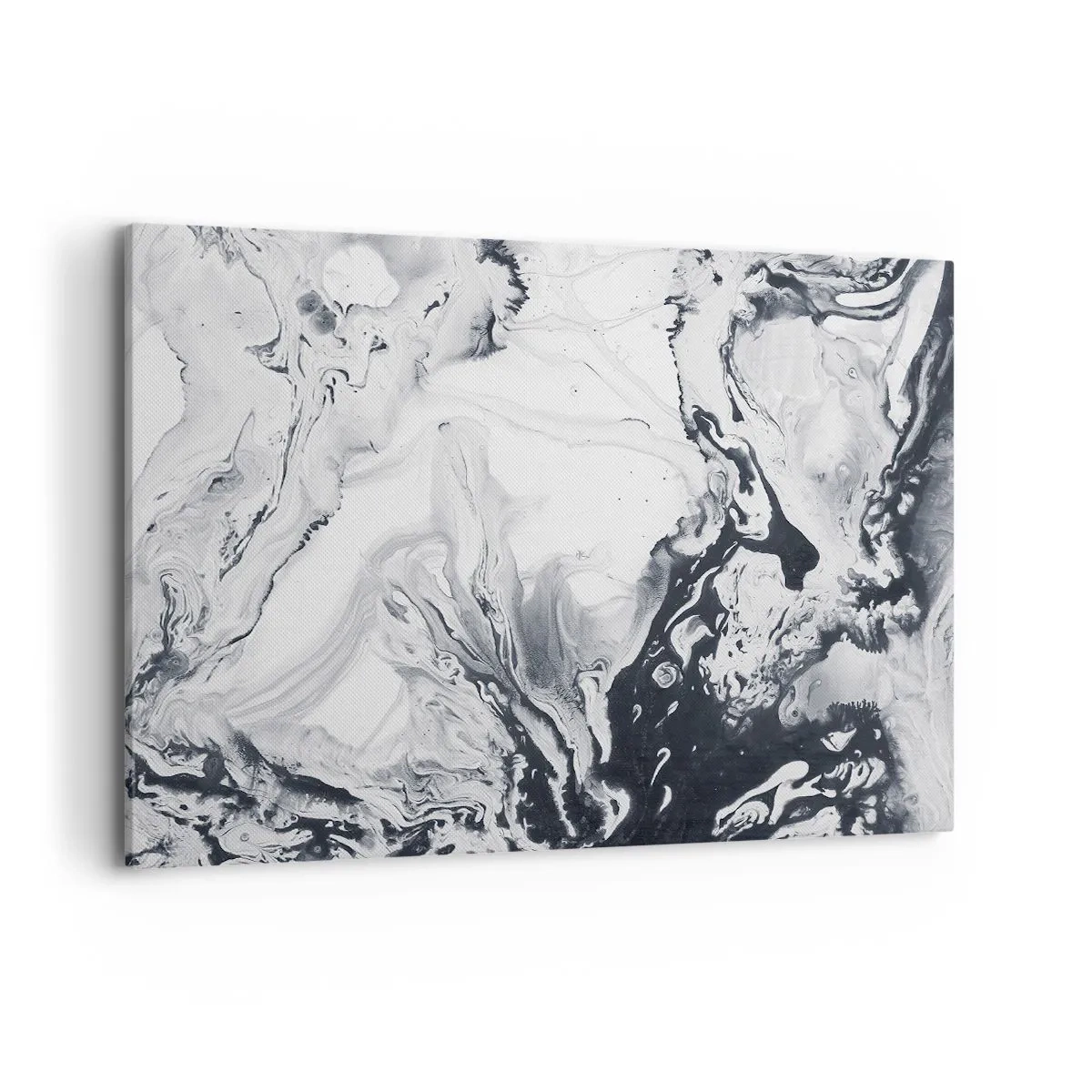 Impression sur toile - Image sur toile - Motif abstrait monochrome avec effet marbré - 120x80cm - Au centre de la Terre - Décoration murale moderne pour le salon et la chambre ARTTOR