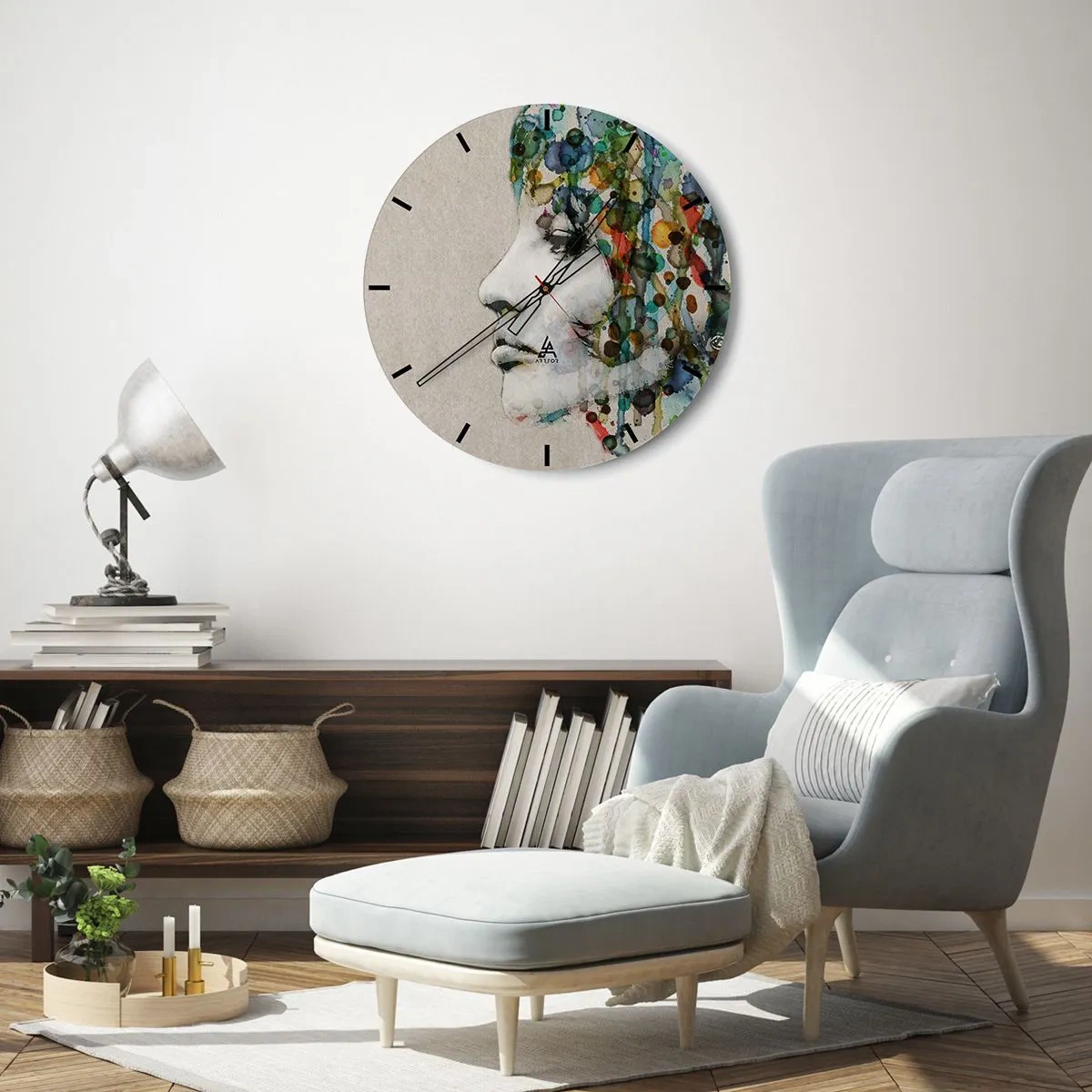 Horloge murale - Pendule murale - Elle est sortie de la grisaille - 30x30 cm