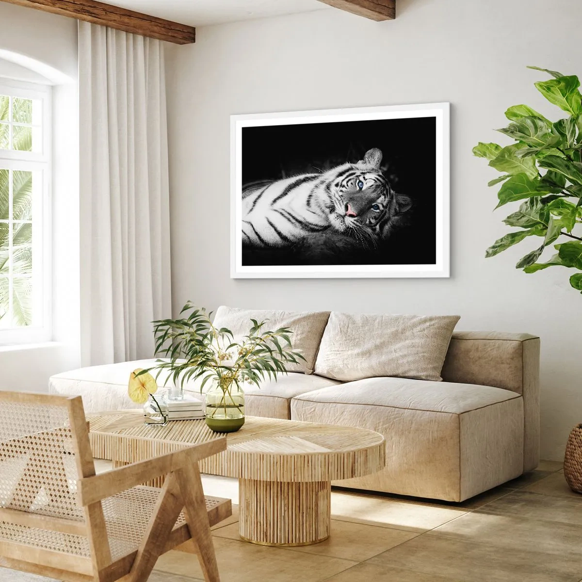 Affiche dans un cadre blanc - Poster - Sauvagerie et paix - 50x40 cm