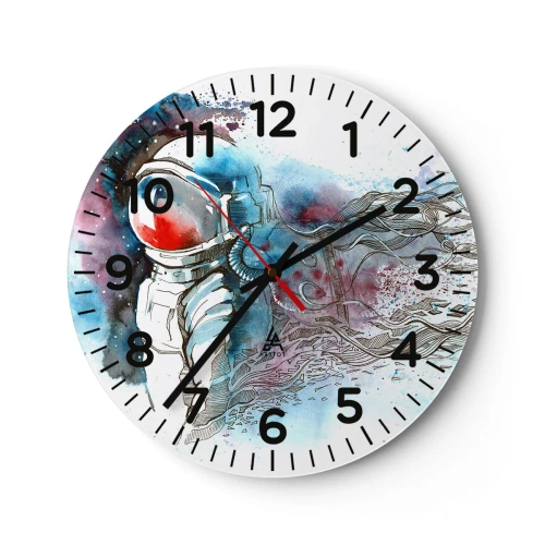 Horloge murale - Pendule murale - Seul avec l'espace - 30x30 cm