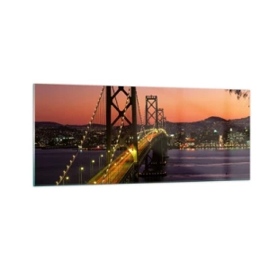 Impression sur verre - Image sur verre - Soirée violette - 100x40 cm