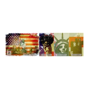 Échantillon de Papier Peint Premium Canvas - Vive l'Amérique! - New York, Etats-Unis, statue de la Liberté - 100x30 cm