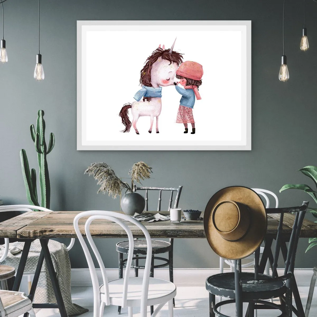 Affiche dans un cadre blanc - Poster - Histoire d'hiver - 40x30 cm