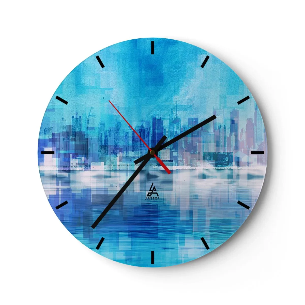 Horloge murale - Pendule murale - Noyé dans le bleu - 40x40 cm