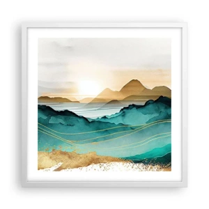 Affiche dans un cadre blanc - Poster - Au frontière de l’abstraction – paysage - 50x50 cm