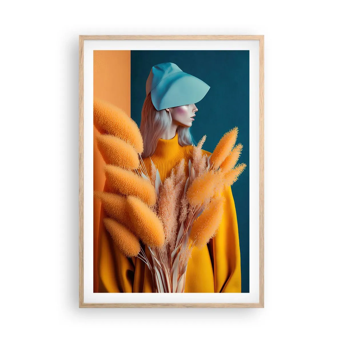 Affiche dans un chêne clair - Poster - Portrait moelleux - 61x91 cm