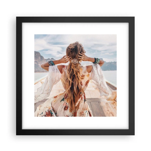 Affiche dans un cadre noir - Poster - En route vers le bonheur - 30x30 cm