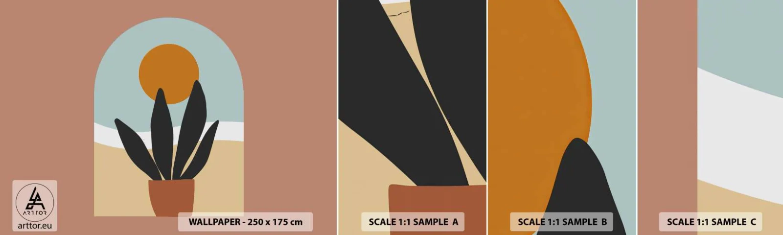 Échantillon De Papier Peint Standard Eco - Petits bonheurs - Fleur, Fenêtre, Morceau - 100x30 cm