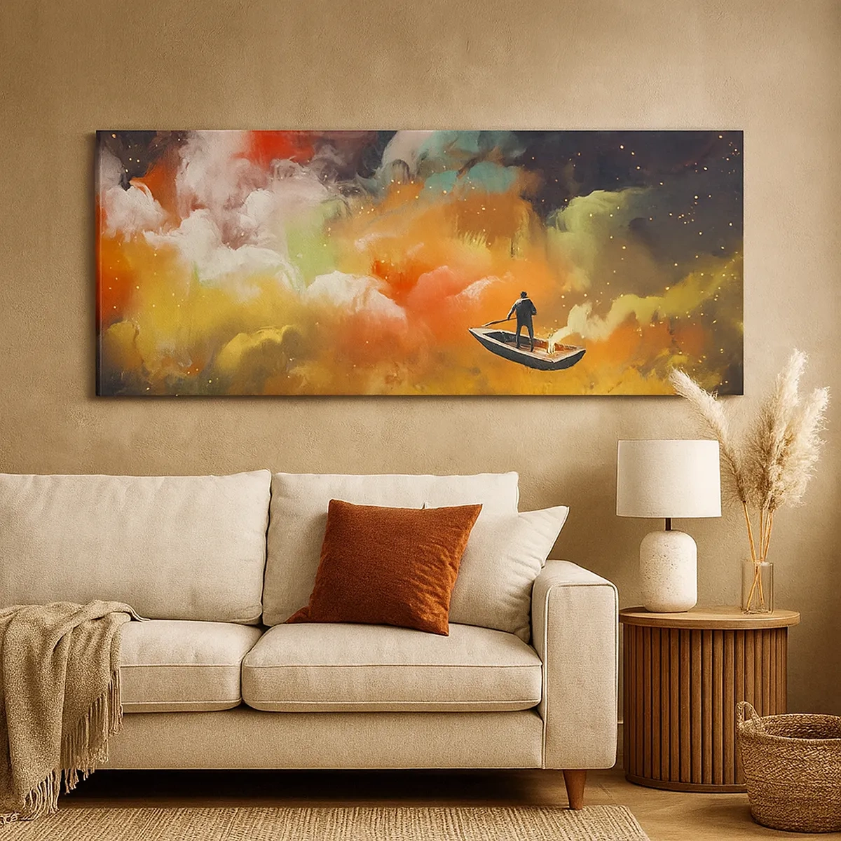 Impression sur toile - Image sur toile - En bateau à travers la galaxie - 30x30 cm