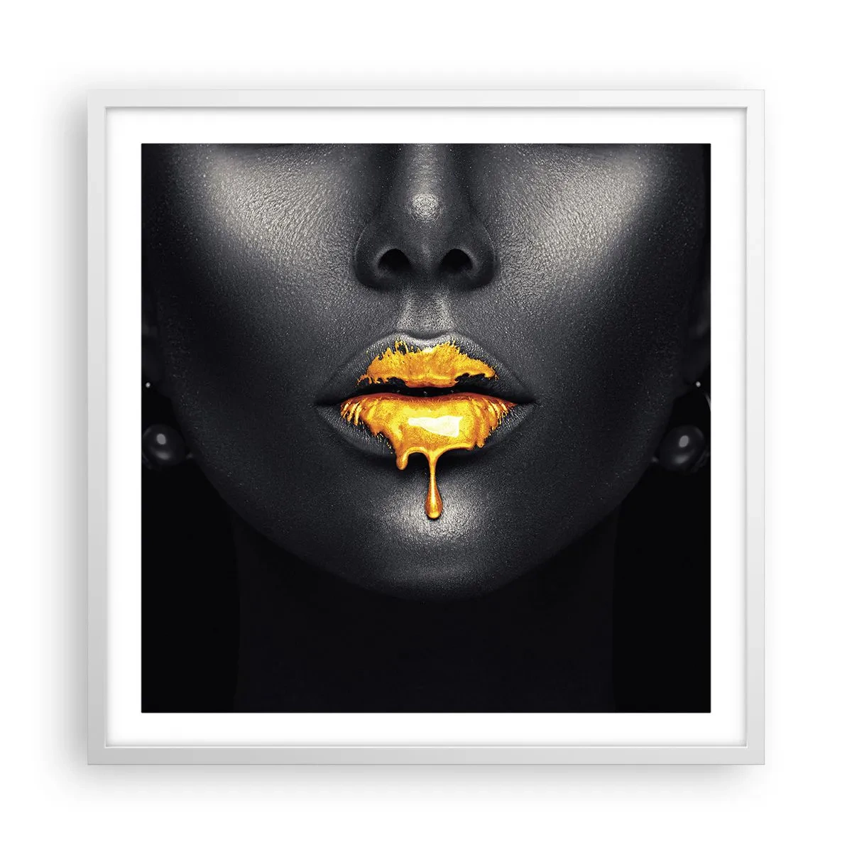 Affiche dans un cadre blanc - Poster - Bouche d'or - 60x60 cm