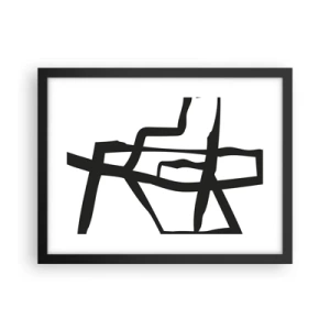 Affiche dans un cadre noir - Poster - Conception noir et blanc - 40x30 cm