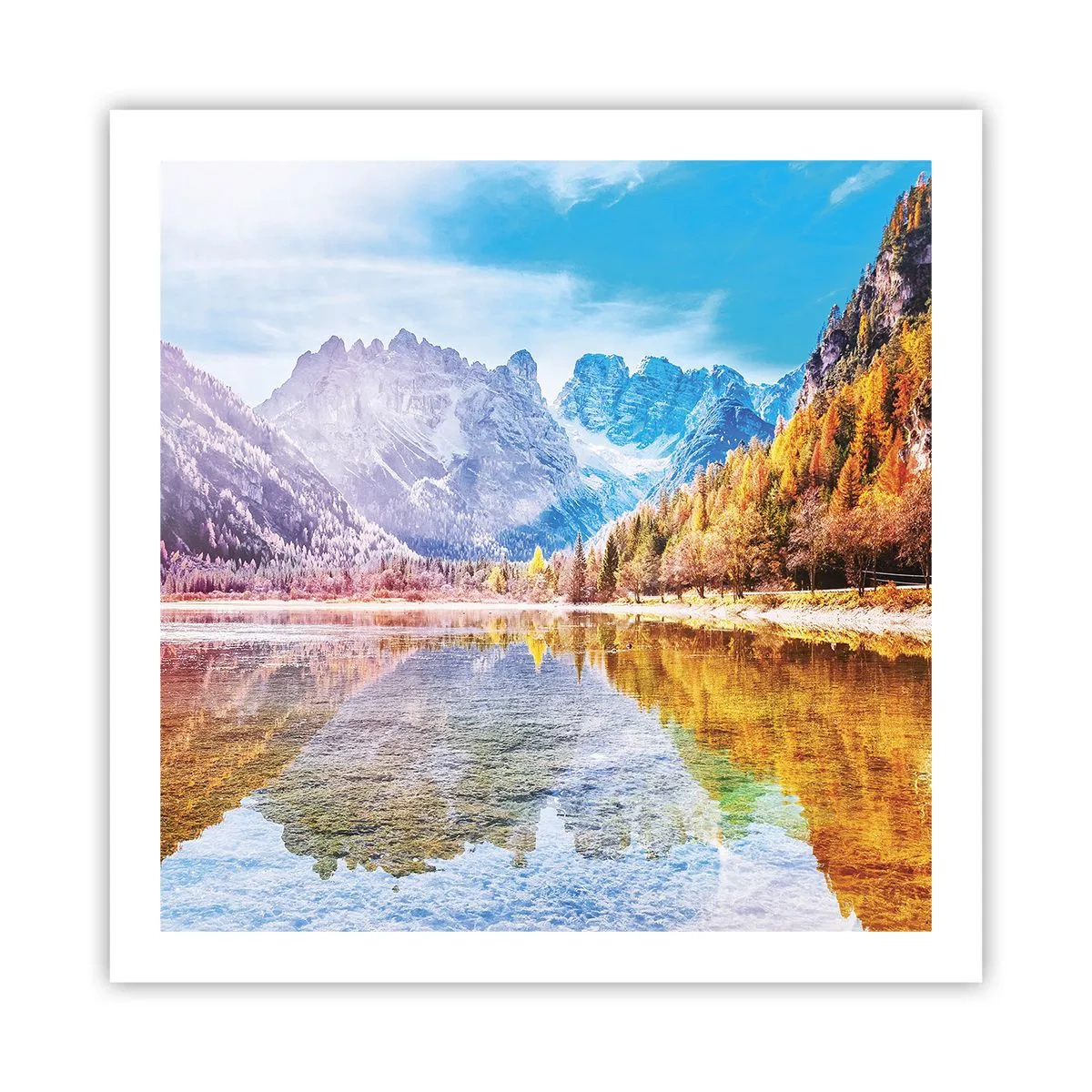 Affiche - Poster - C'est déjà le printemps à la montagne - 60x60 cm