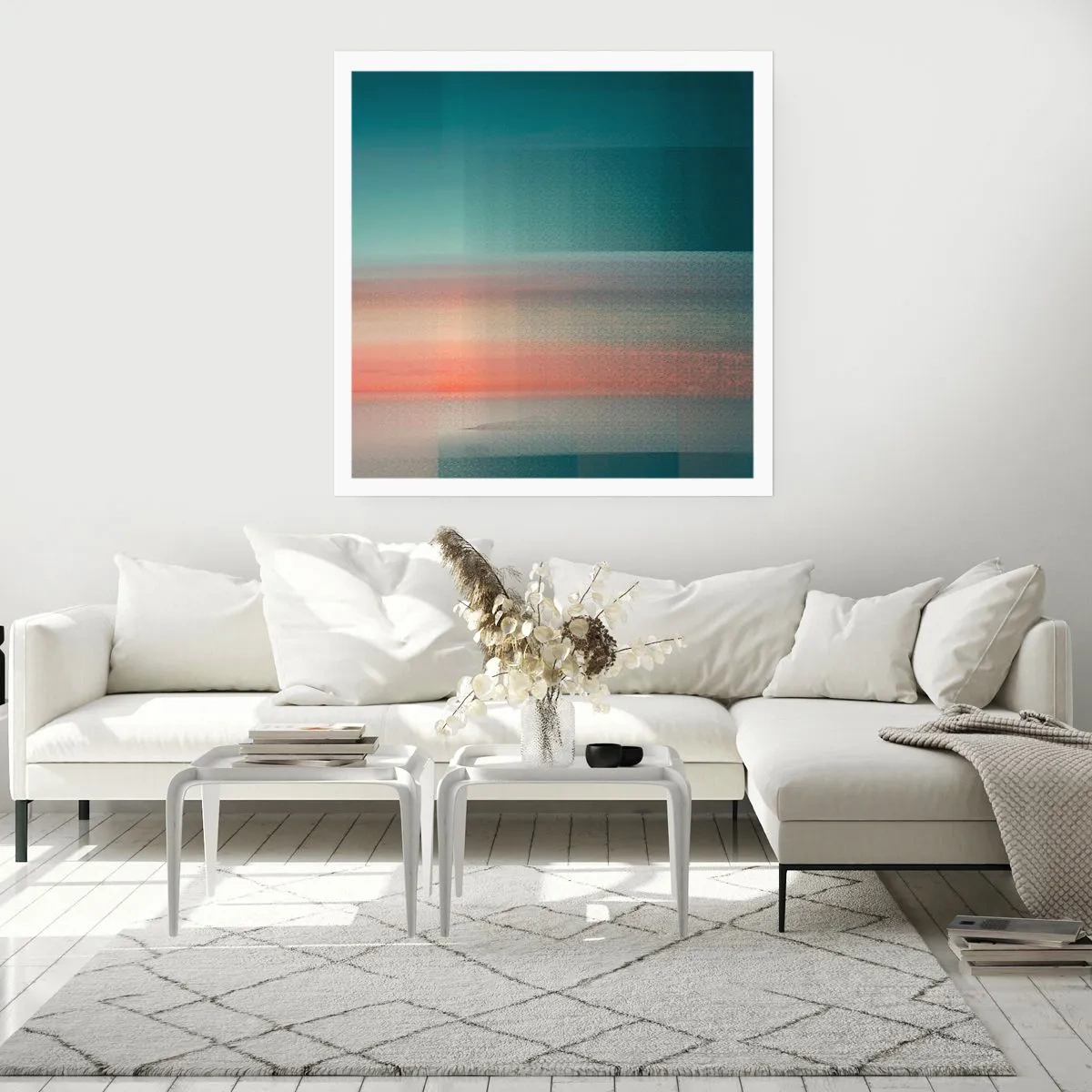 Affiche - Poster - Résumé : vagues de lumière - 40x40 cm