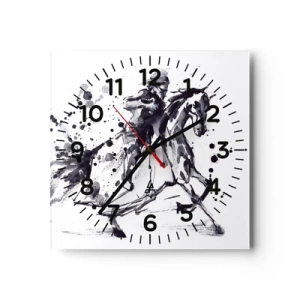 Horloge murale - Pendule murale - Chevalier noir - 40x40 cm
