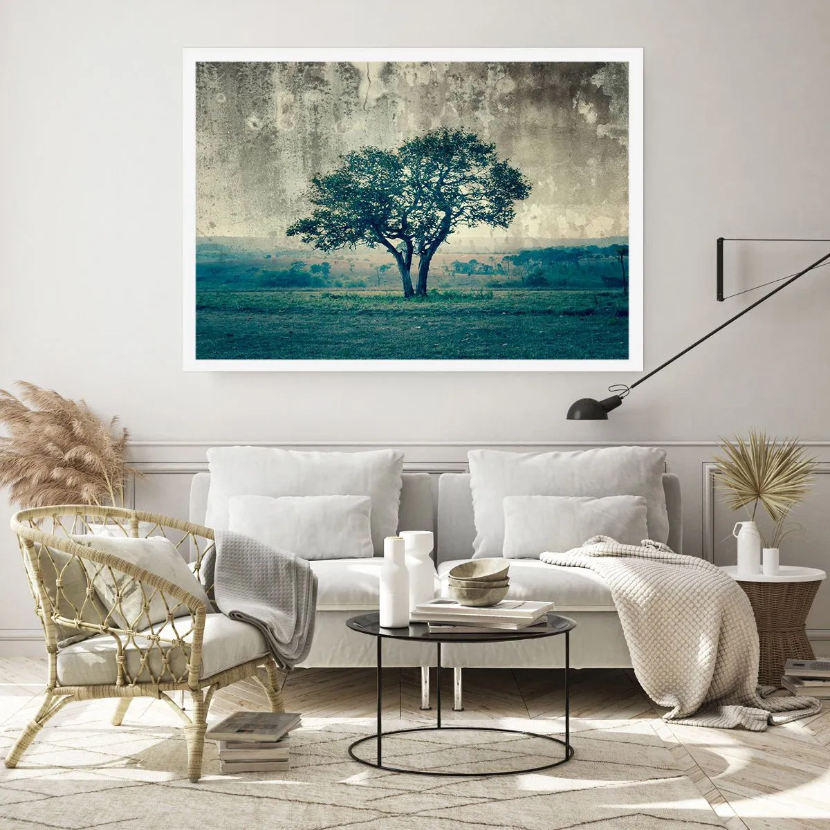 Affiche - Poster - Un pommier sur un champ bleu ? - 50x40 cm