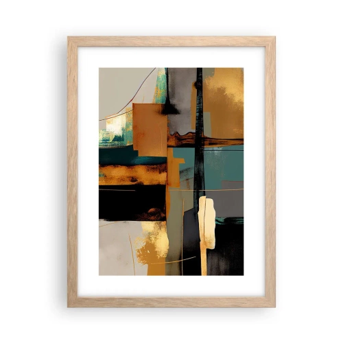 Affiche dans un chêne clair - Poster - Abstraction – lumière et ombre - 30x40 cm