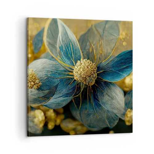 Impression sur toile - Image sur toile - Fleurir avec de l'or - 60x60 cm