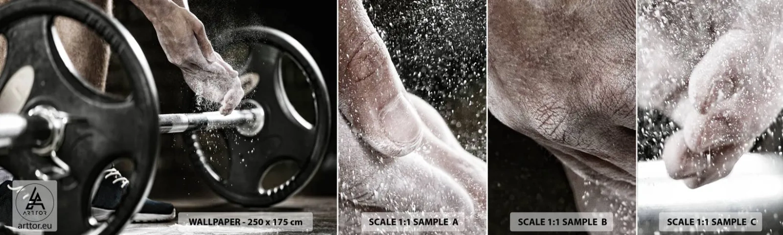 Échantillon de Papier Peint Autocollant Deluxe Sticker - Défi accepté! - sport, Salle de sport, Musculation - 100x30 cm