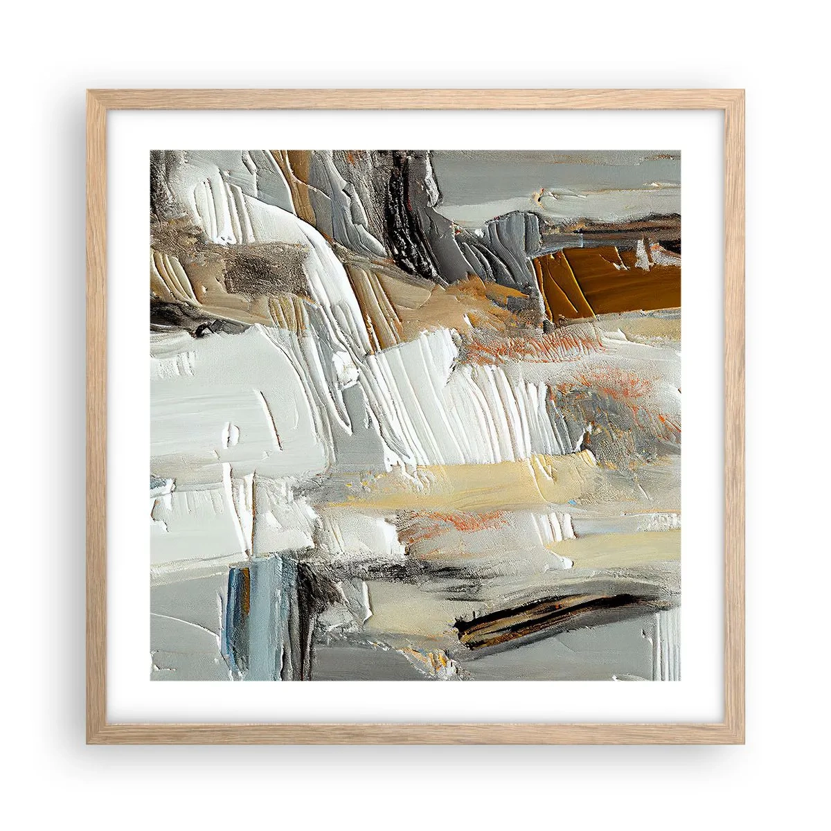 Affiche dans un chêne clair - Poster - Couches colorées - 50x50 cm