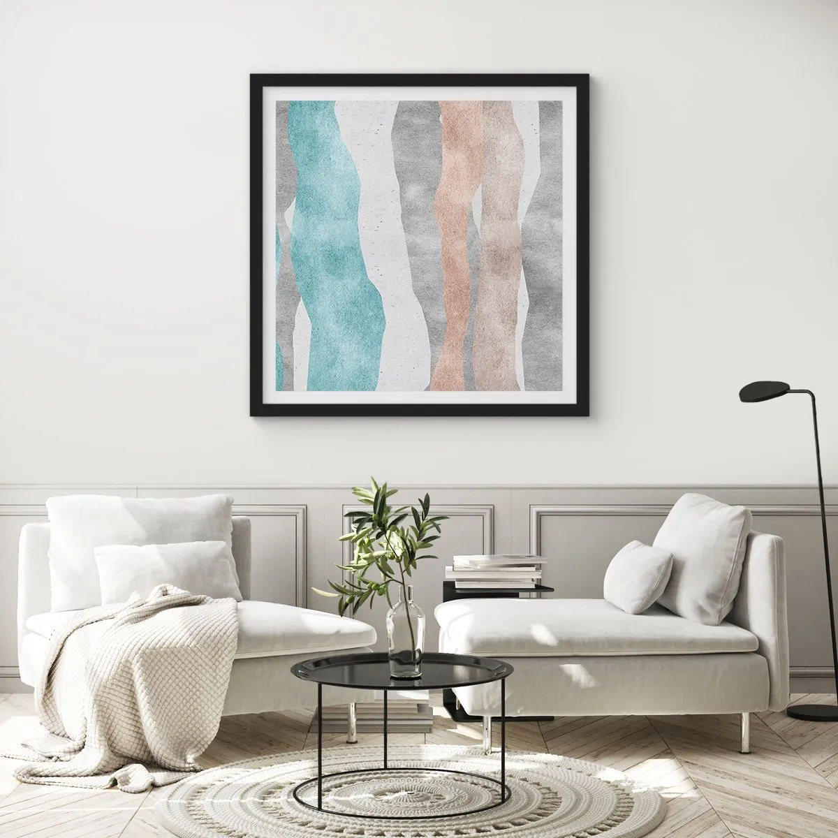 Affiche dans un cadre noir - Poster - Une étude de proximité - 60x60 cm