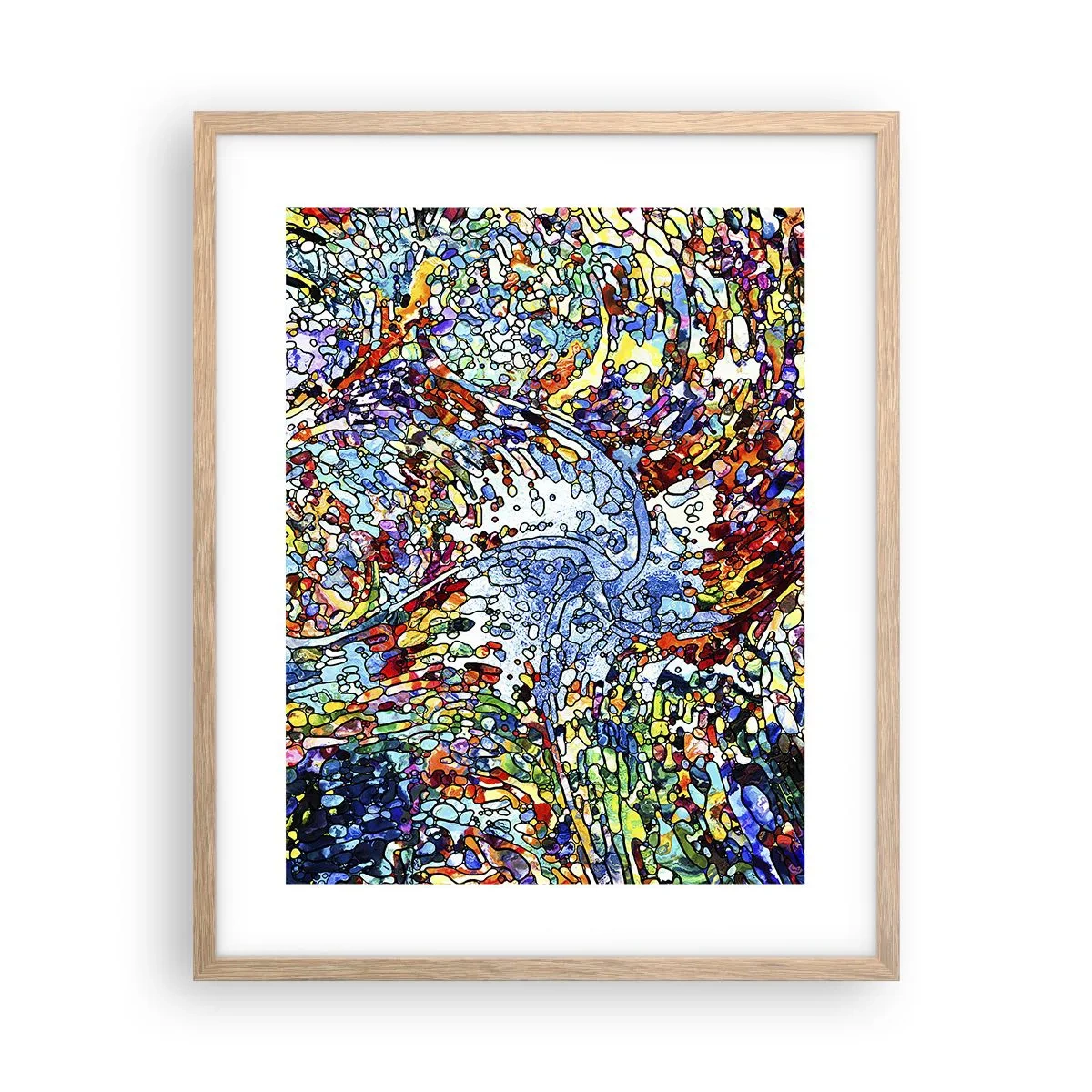 Affiche dans un chêne clair - Poster - Goutte de vitrail - 40x50 cm