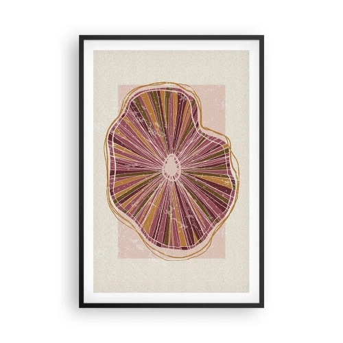 Affiche dans un cadre noir - Poster - Abstraction rayonnante - 61x91 cm