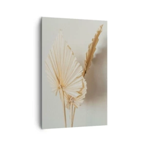 Impression sur toile - Image sur toile - Feuilles de palmier séchées dans un arrangement minimaliste - 80x120cm - Quand tu dois t’apaiser - Décoration murale moderne pour le salon et la chambre ARTTOR