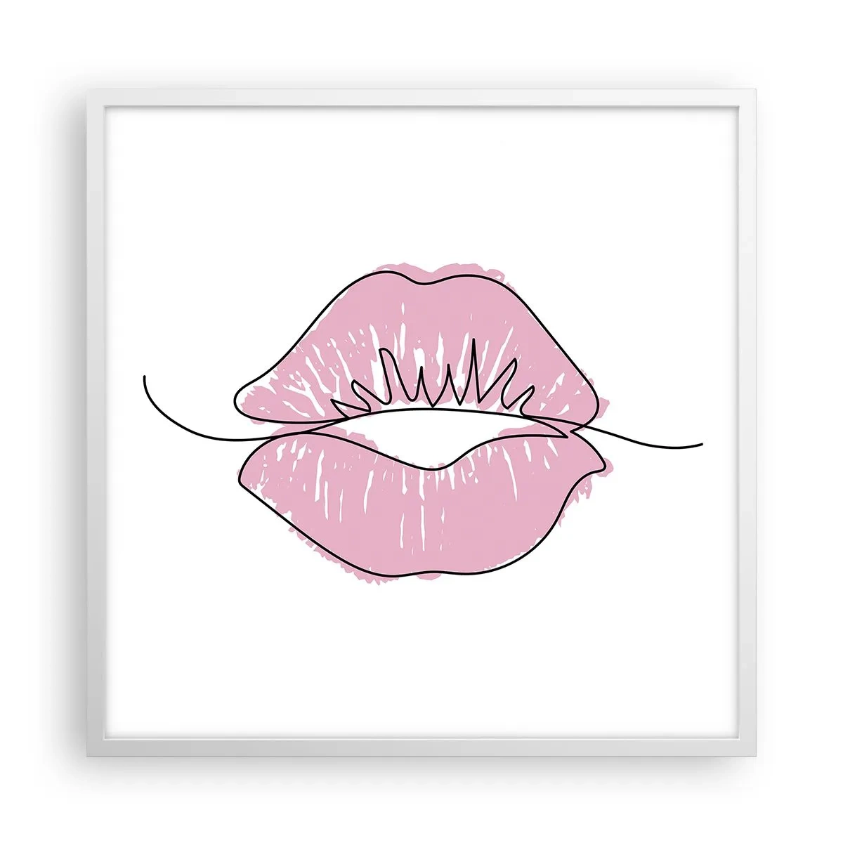 Affiche dans un cadre blanc - Poster - Prêt à l'embrassade? - 60x60 cm