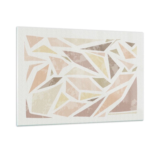 Impression sur verre - Image sur verre - Mosaïque géométrique aux couleurs pastel sur fond clair - 120x80cm - Composition de vitraux - Décoration murale moderne pour le salon et la chambre ARTTOR