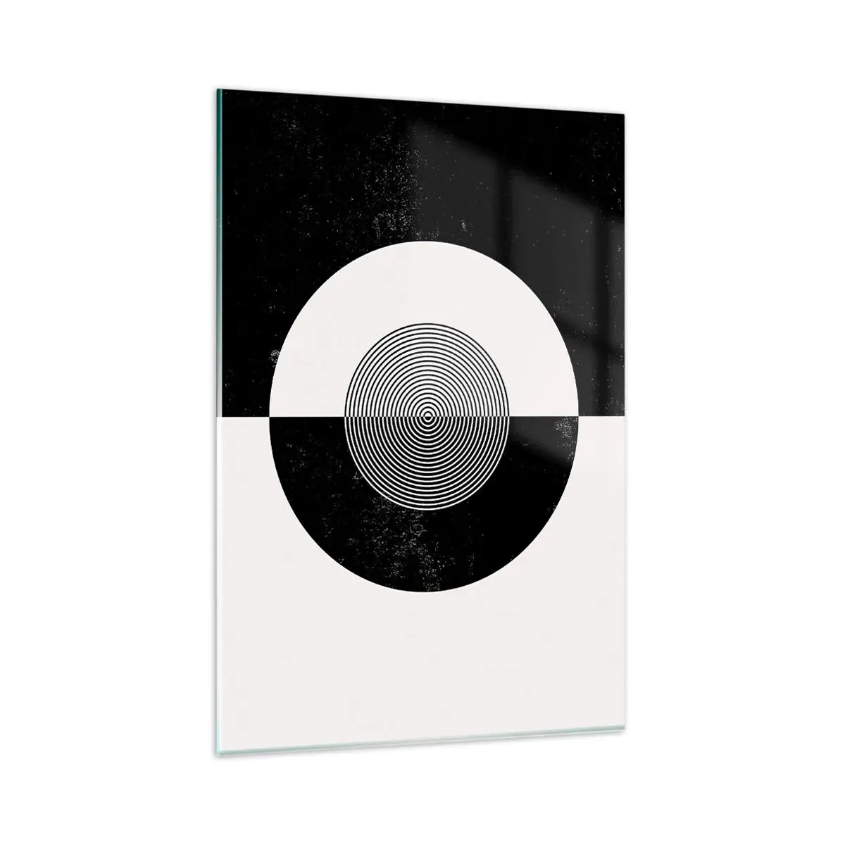 Impression sur verre - Image sur verre - Motif graphique contrasté noir et blanc - 80x120cm - Harmonie de noir et blanc - Décoration murale moderne pour le salon et la chambre ARTTOR