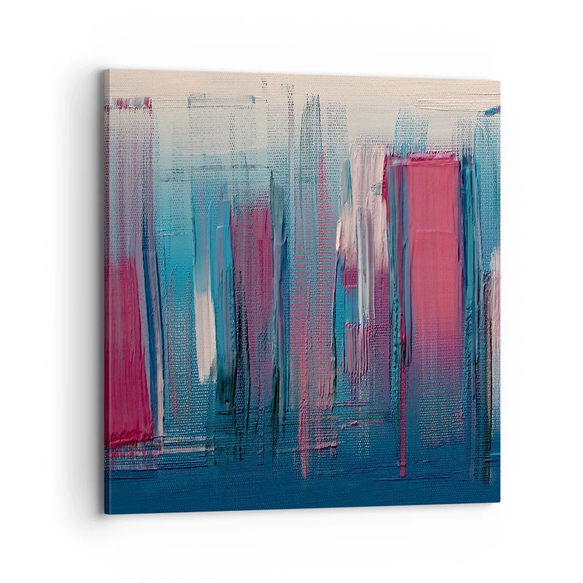 Impression sur toile - Image sur toile - Composition verticale en bleu et rouge - 70x70 cm