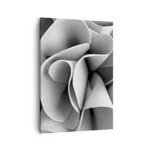 Impression sur toile - Image sur toile - Détails en noir et blanc de formes abstraites - 50x70cm - Il s'en passe dans l'espace - Décoration murale moderne pour le salon et la chambre ARTTOR