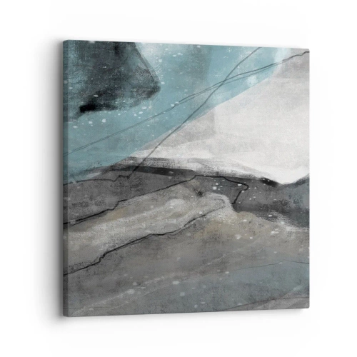 Impression sur toile - Image sur toile - Résumé : roches et glace - 30x30 cm