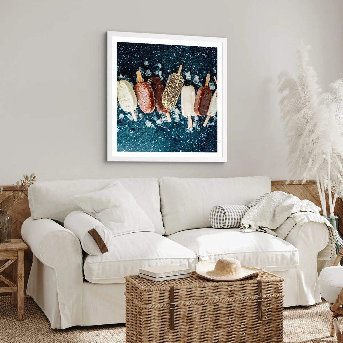 Affiche dans un cadre blanc - Poster - Le goût de l'été chaud - 30x30 cm