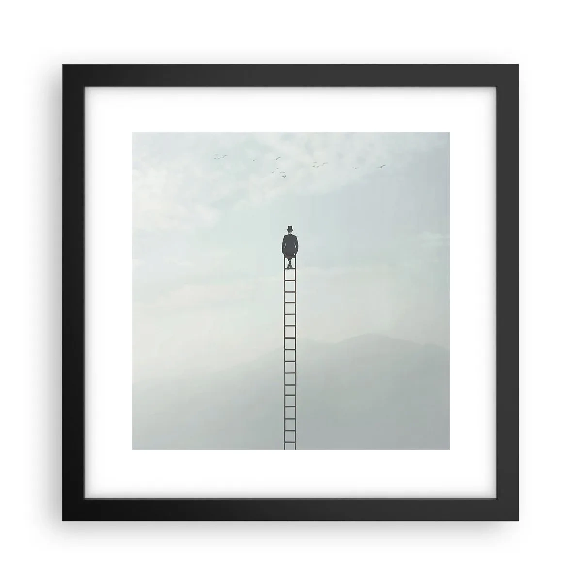 Affiche dans un cadre noir - Poster - Se soulever au-dessus - 30x30 cm