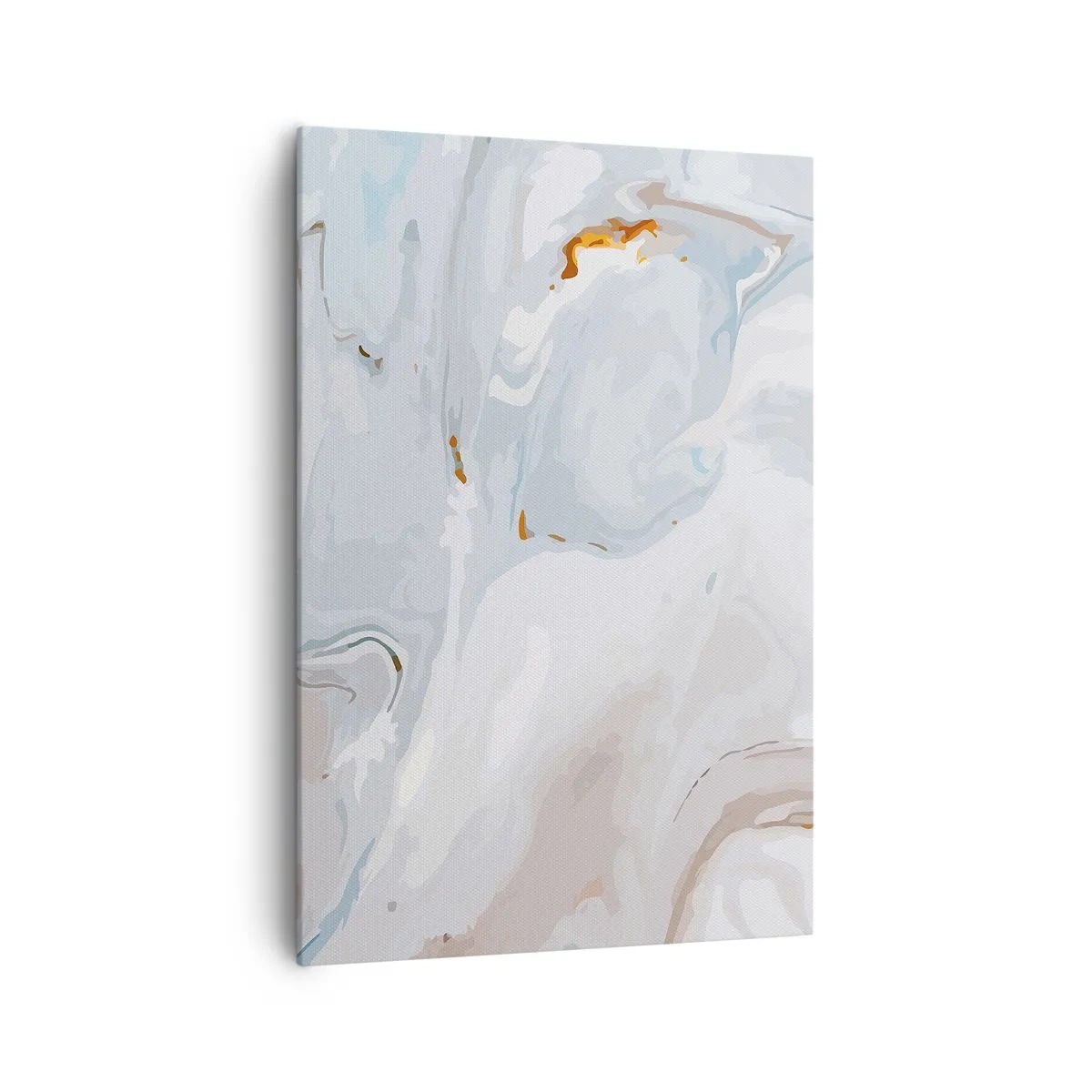 Impression sur toile - Image sur toile - Vagues abstraites dans des tons de bleu et de blanc - 70x100cm - Blanc surélevé - Décoration murale moderne pour le salon et la chambre ARTTOR