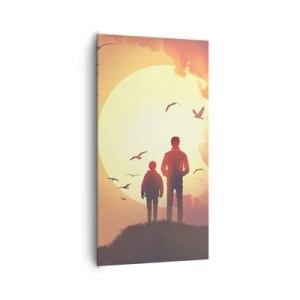 Impression sur toile - Image sur toile - Face à face avec le soleil - 65x120 cm