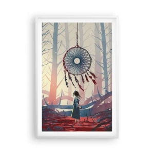 Affiche dans un cadre blanc - Poster - Rituel secret du bonheur - 61x91 cm