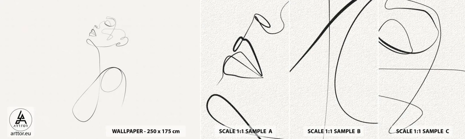 Échantillon De Papier Peint Standard Eco - En boucle dans les rêves - Femme, Graphique, Morceau - 100x30 cm