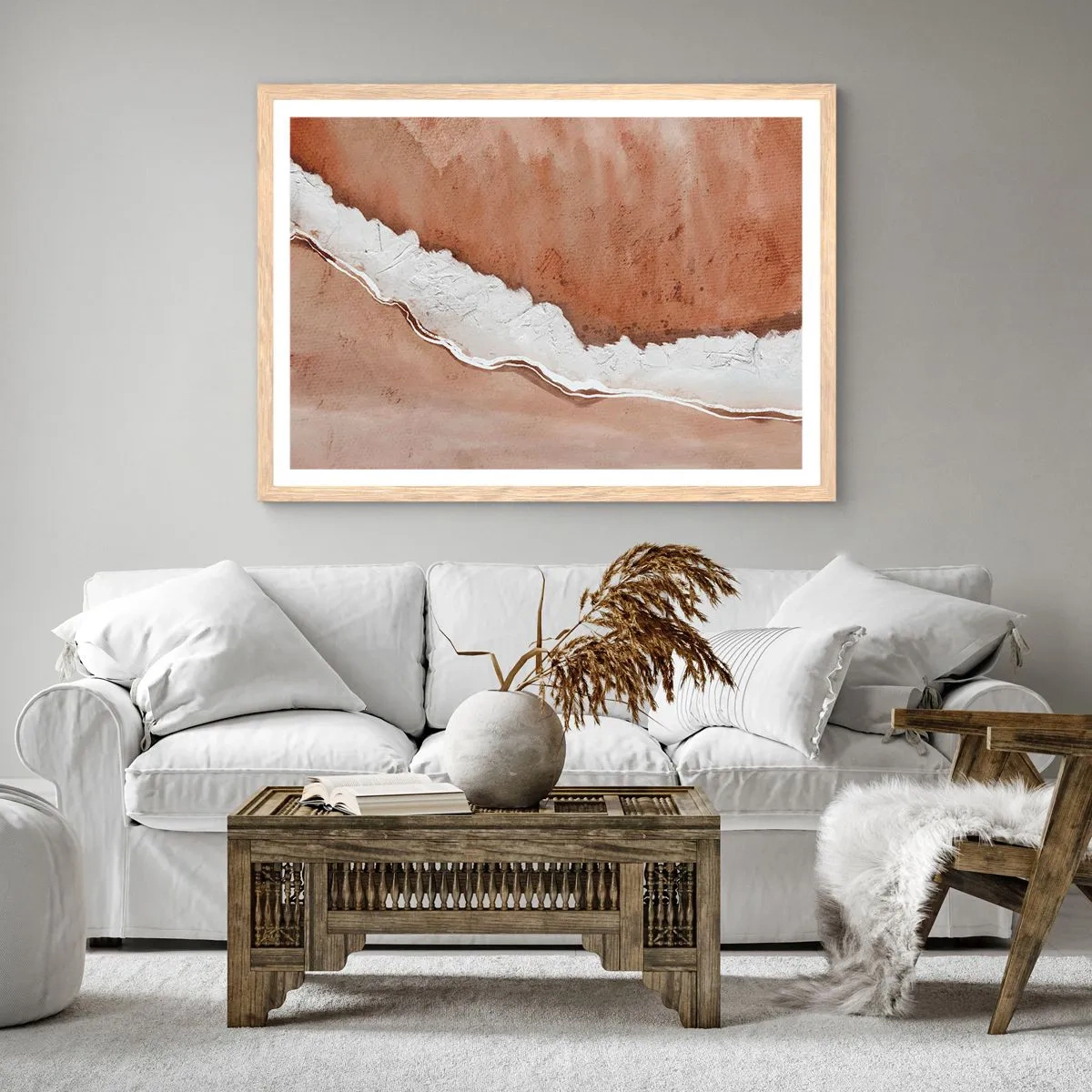 Affiche dans un chêne clair - Poster - Dans des couleurs de la terre - 91x61 cm