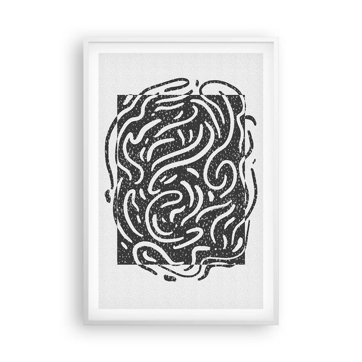 Affiche dans un cadre blanc - Poster - Abstraction : la danse de la joie - 61x91 cm