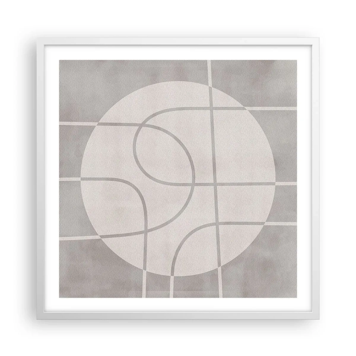 Affiche dans un cadre blanc - Poster - Circulaire et tout droit - 60x60 cm