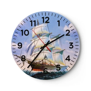Horloge murale - Pendule murale - Fièrement avec le vent - 30x30 cm