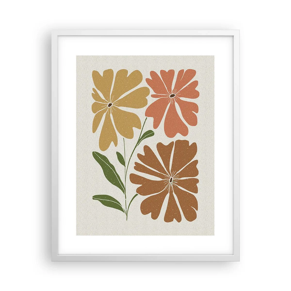 Affiche dans un cadre blanc - Poster - Nature et géométrie - 40x50 cm