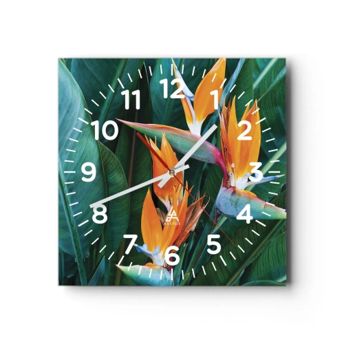 Horloge murale - Pendule murale - Est-ce une fleur, est-ce un oiseaux? - 30x30 cm