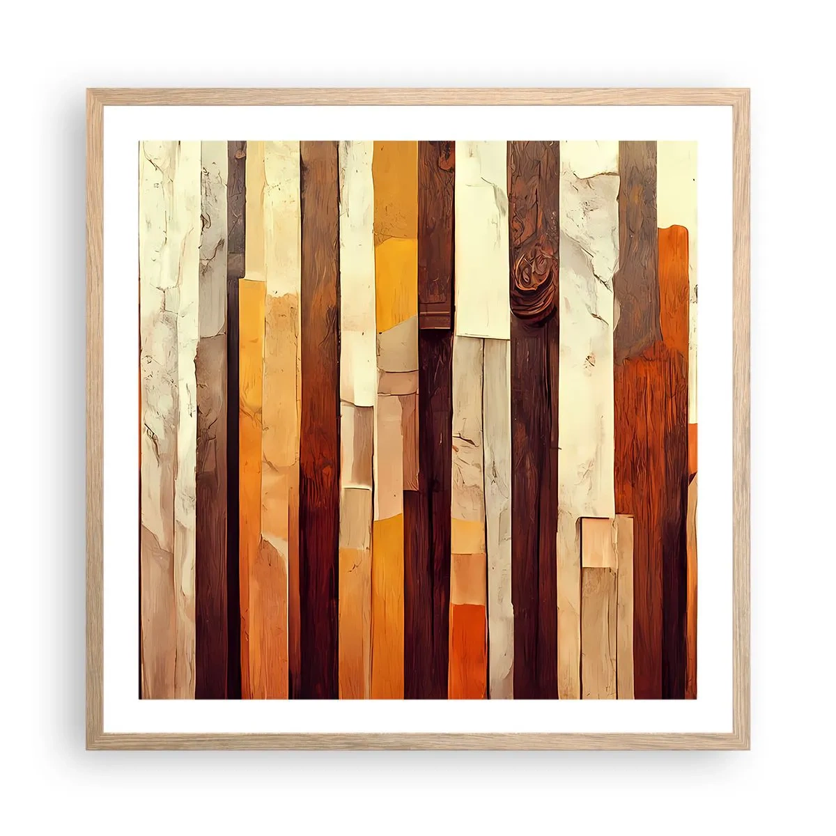 Affiche dans un chêne clair - Poster - Hymne des arbres forestiers - 60x60 cm