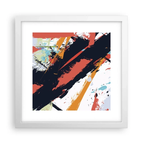 Affiche dans un cadre blanc - Poster - Composition dynamique - 30x30 cm