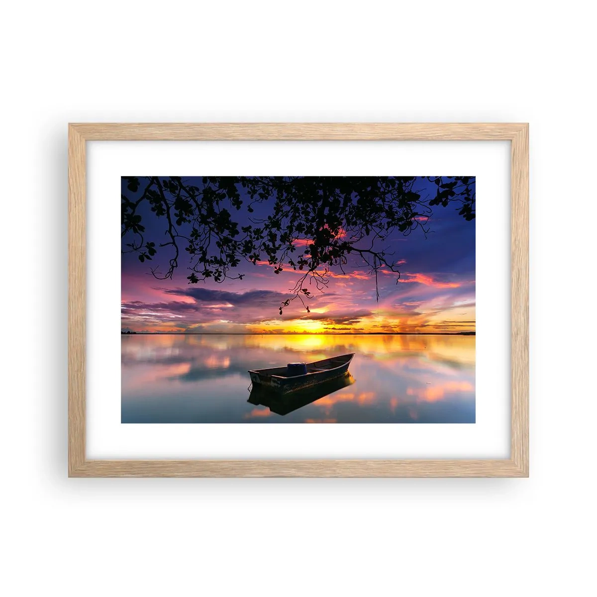 Affiche dans un chêne clair - Poster - "Tu sembles suspendu au milieu du ciel..." - 40x30 cm